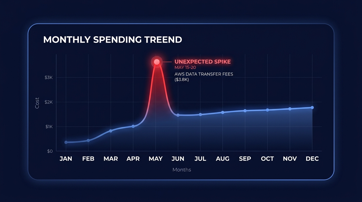 AWS spending spike chart