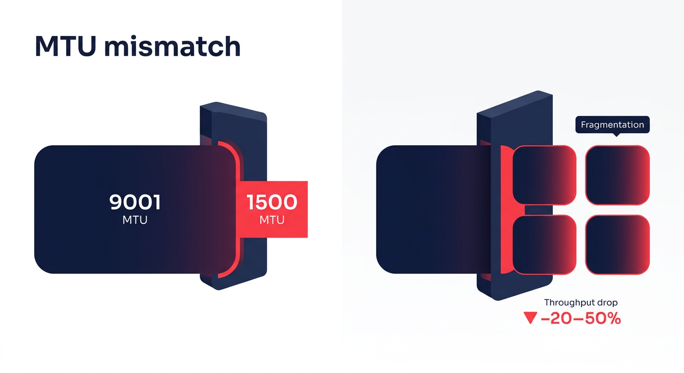 MTU mismatch fragmentation