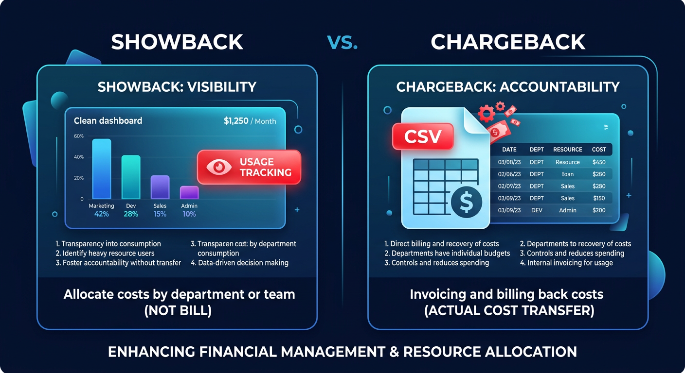 Showback vs chargeback