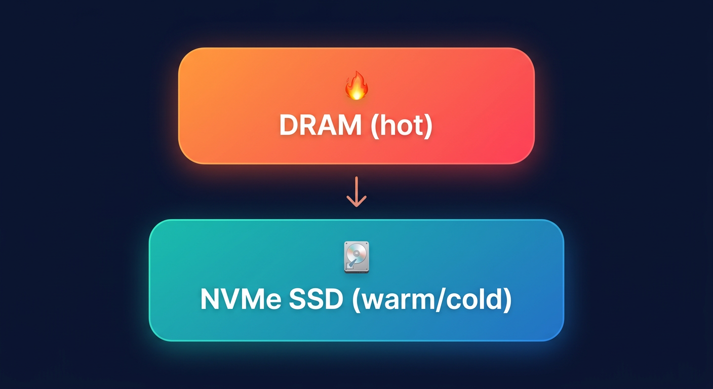 DRAM to NVMe tiering