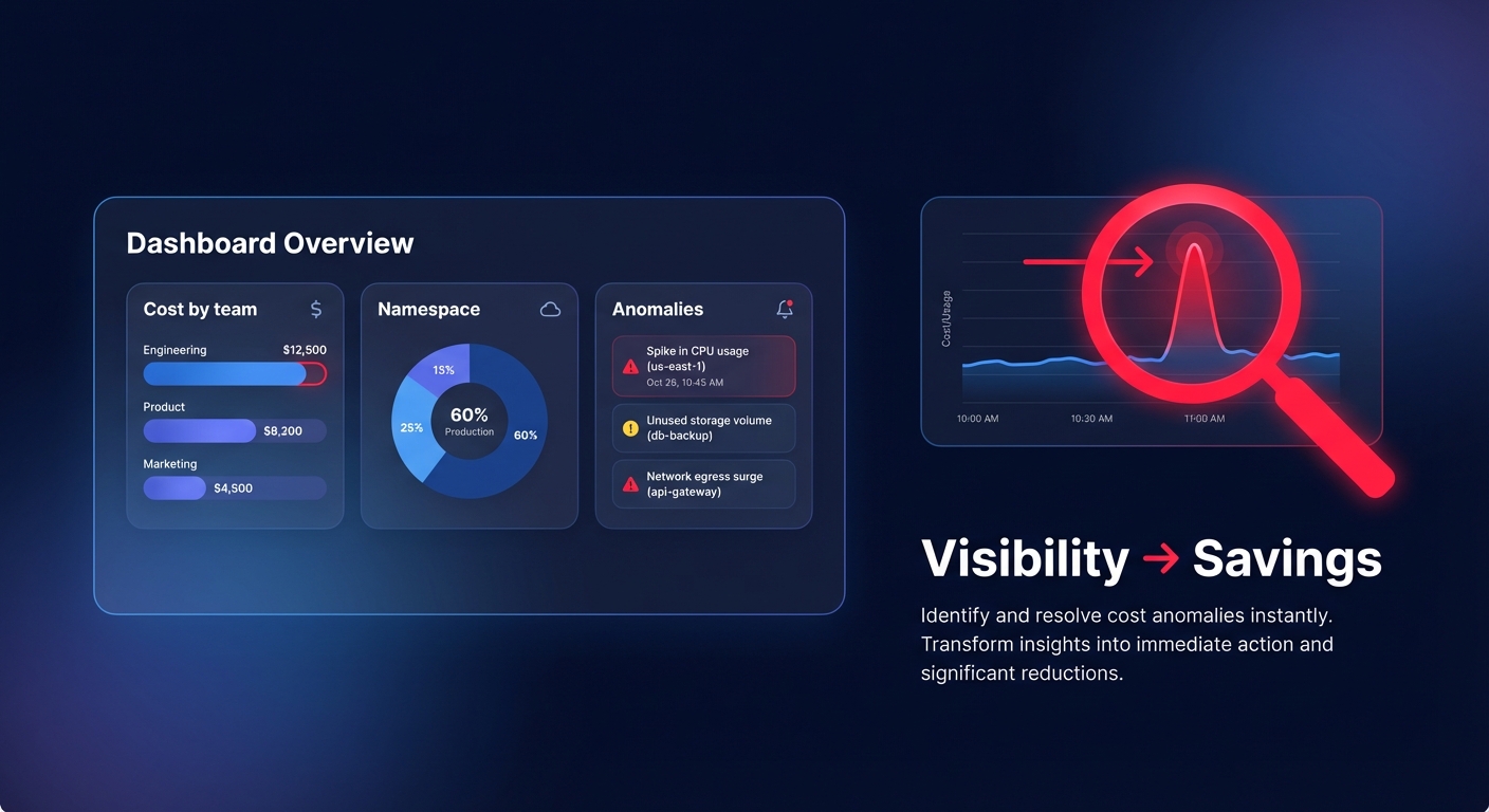 Kubernetes cost visibility dashboard