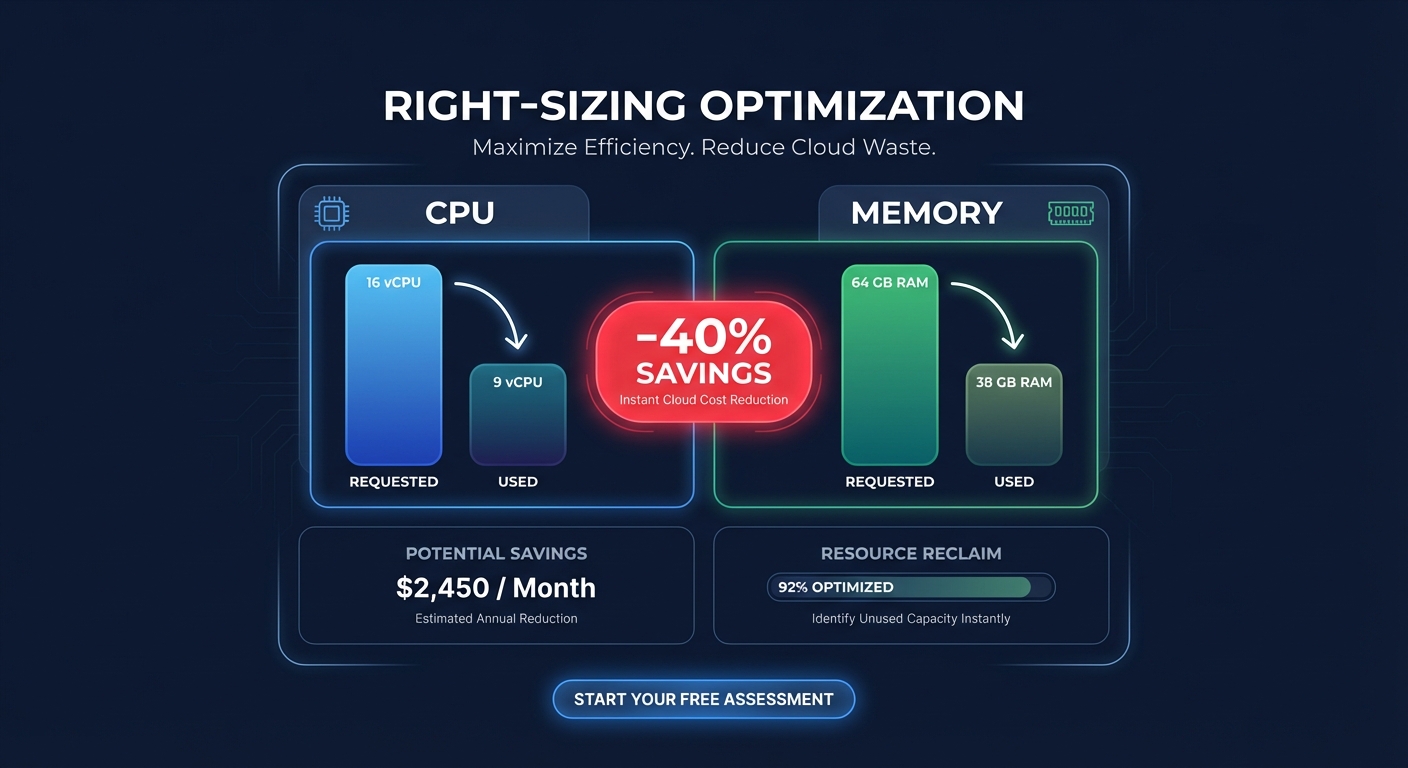 Kubernetes right-sizing savings