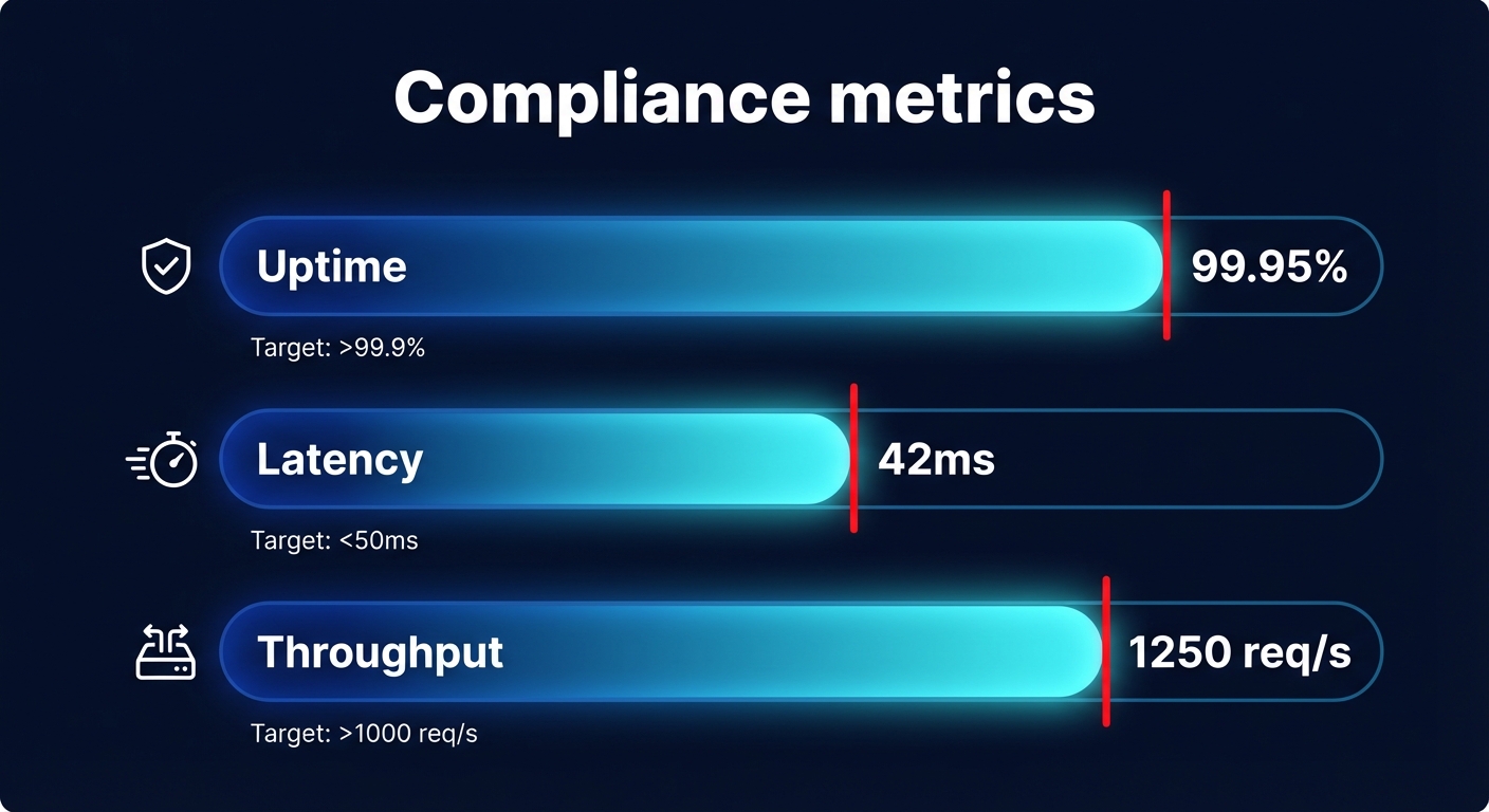 Uptime latency throughput metrics