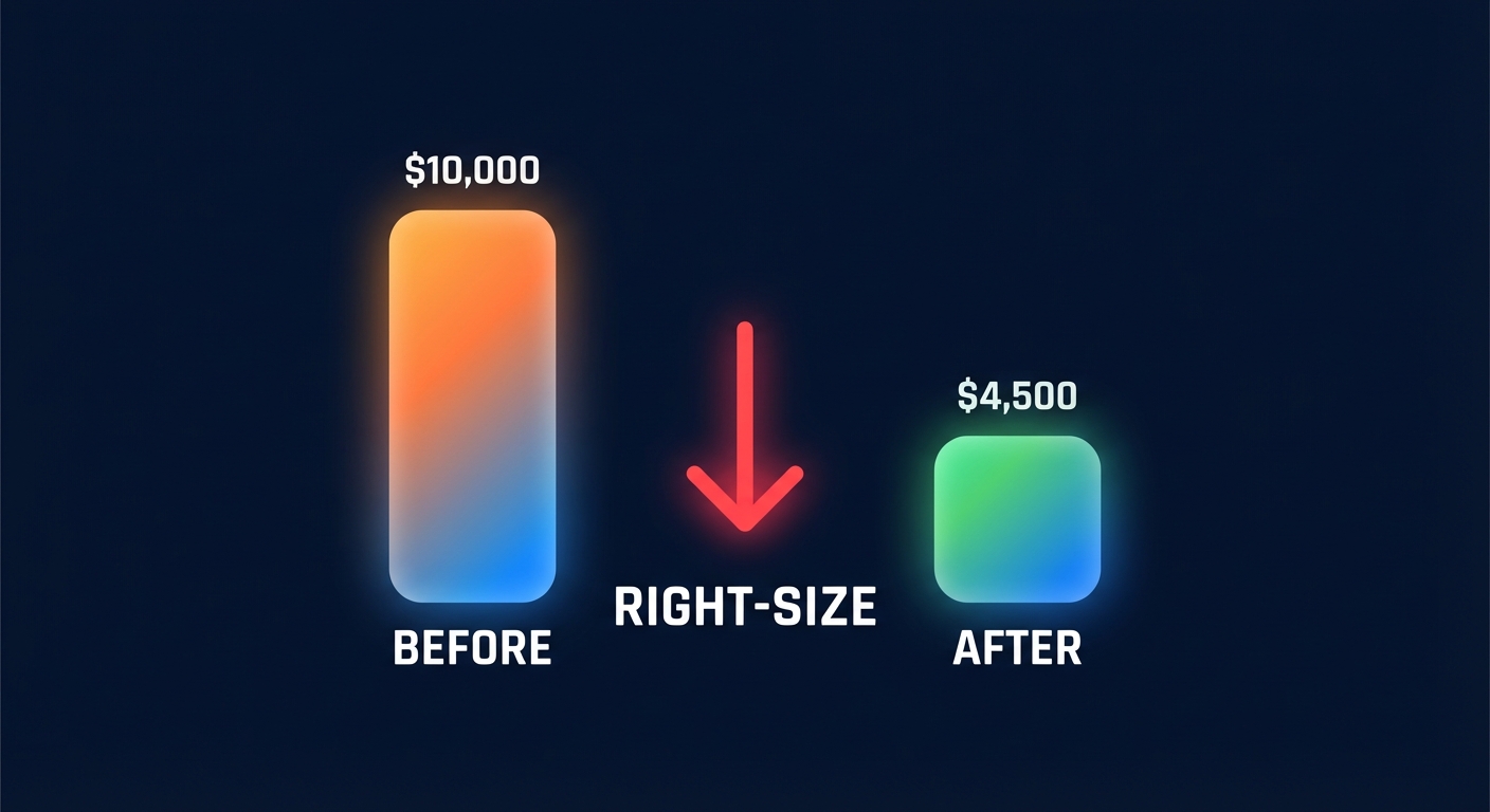 Cloud right-sizing savings