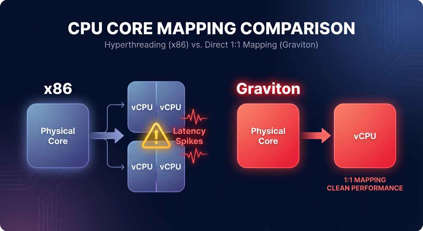 vCPU to core mapping