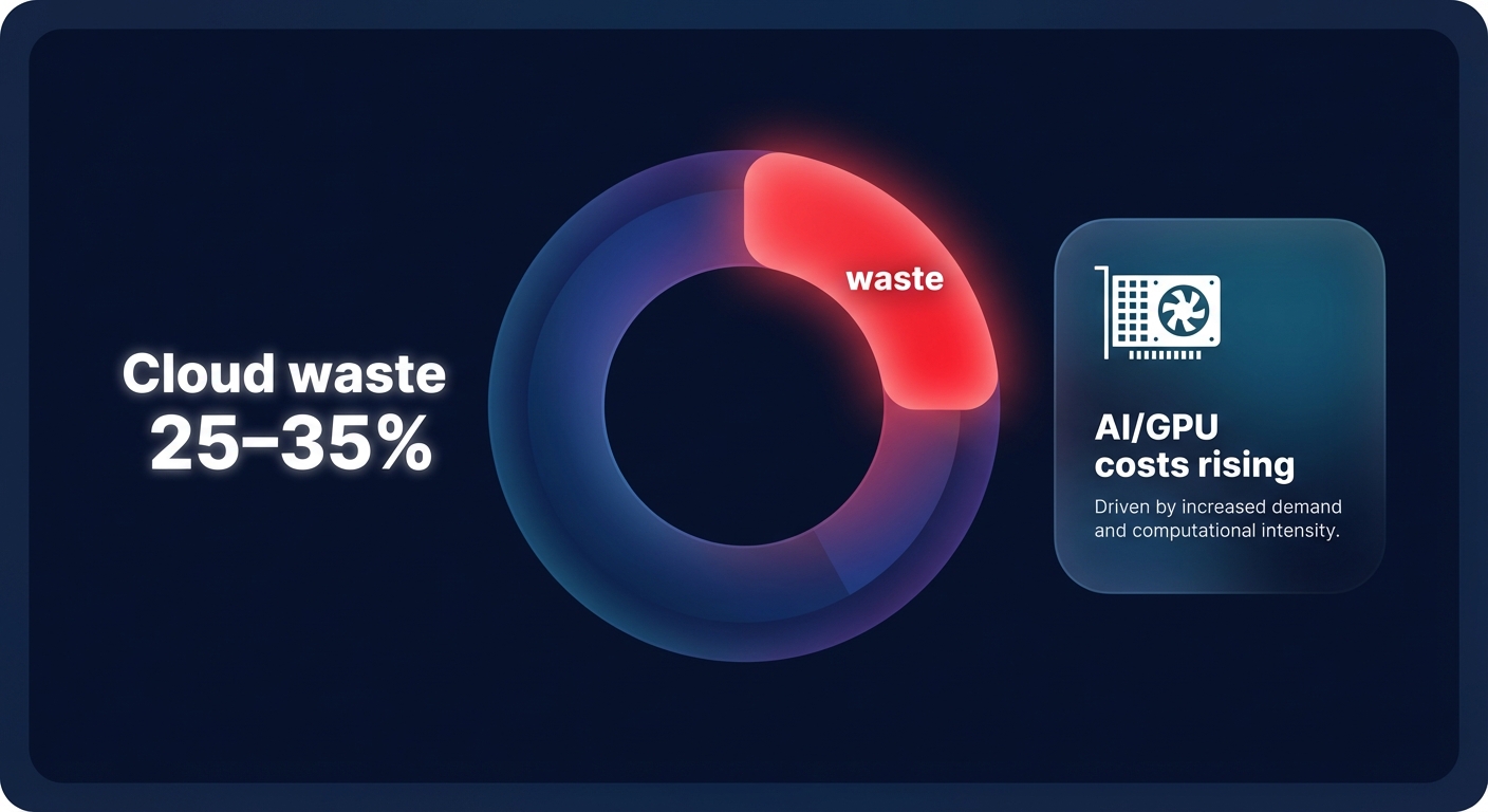 Cloud waste 25–35%