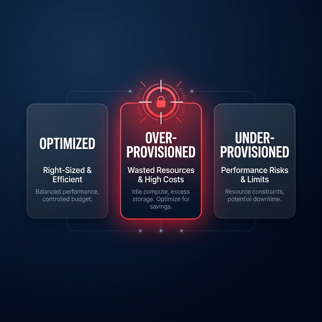 EC2 rightsizing status cards