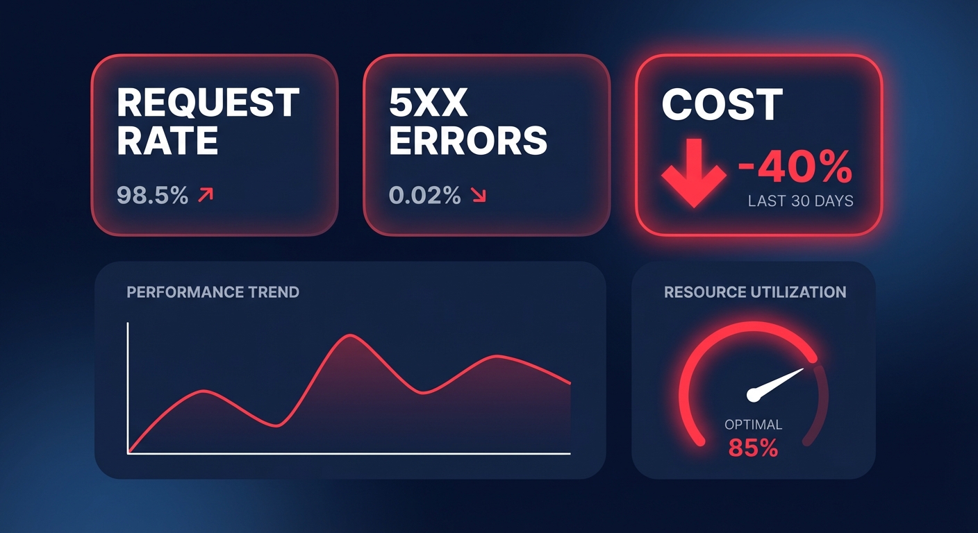 Performance and cost dashboard