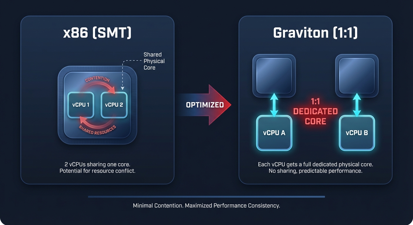 vCPU mapping comparison