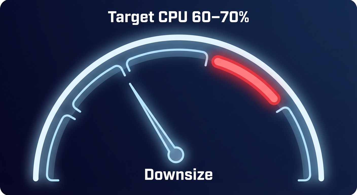 CPU utilization target gauge