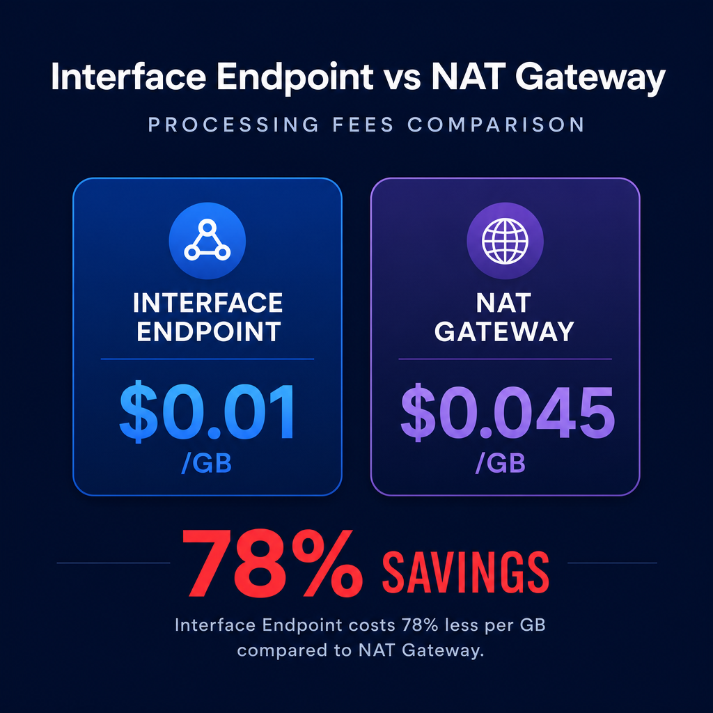 Interface endpoint savings