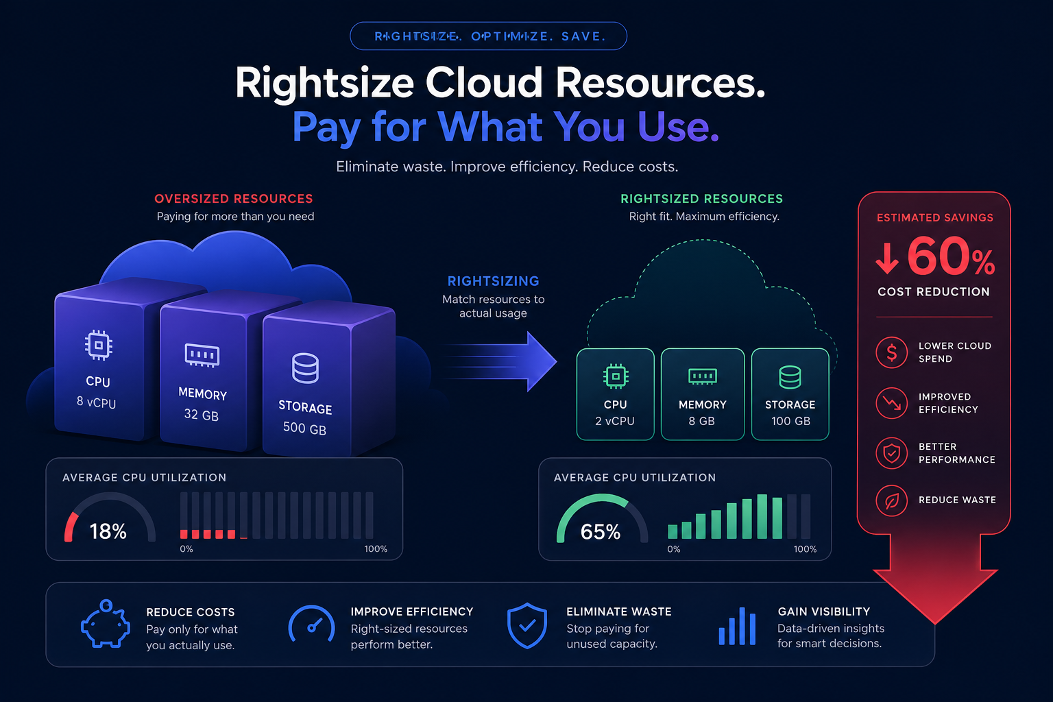 Rightsizing cloud resources